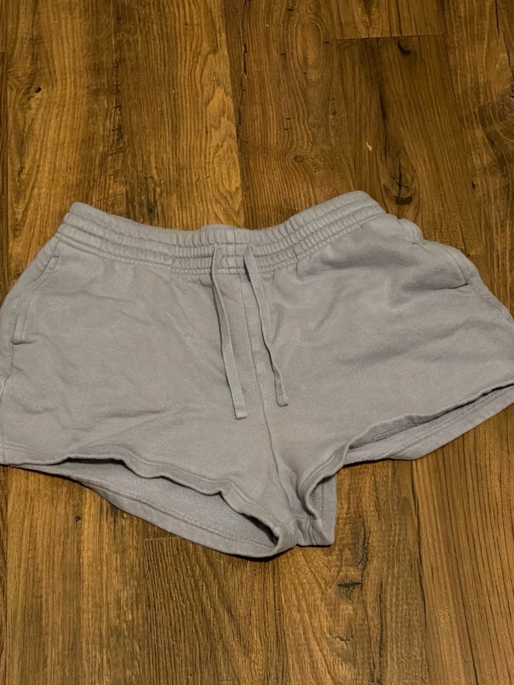 Girlfriend Collective 50/50 Sweat Shorts in Light Blue